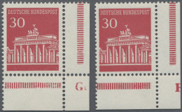 Bundesrepublik Deutschland: 1966, 20 Pfg. Brandenburger Tor, Zwei Eckrandstücke - Neufs