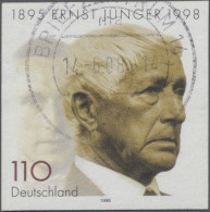 Bundesrepublik Deutschland: 1998, Tod Von Ernst Jünger, 110 (Pf) Ungezähnt, Gest - Oblitérés