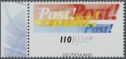 Bundesrepublik Deutschland: 2001, 110 Pf "Post" Vom Linken Bogenrand Mit Starker - Ungebraucht