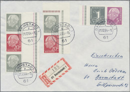 Bundesrepublik - Zusammendrucke: 1964, 5 Heuss-Zusammendrucke Nachauflage 8+20+8 - Se-Tenant