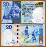 2010 Hong Kong Bank HSBC $20 Banknote UNC €3.5/pc Number Random - Hongkong