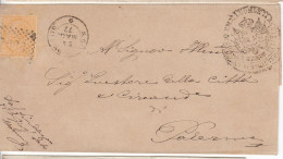 1863 10 C. SU BUSTA DOPPIO ANN. NUM. + D.C. DA S. GIUSEPPE JATO A PALERMO 4 - Storia Postale