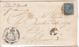 REGNO 1877 10 C. SU BUSTA DOPPIO ANNULLO NUMERALE + D.C. DA CARINI A PALERMO 1 - Storia Postale