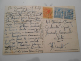 Monaco , Carte De Monaco Condamine 1937 Pour Sete - Lettres & Documents