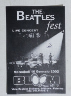 49203 121crt/ Flyer Cartoncino Pubblicitario - The Beatles Fest - Palermo 2002 - Entradas A Conciertos