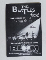 49204 122crt/ Flyer Cartoncino Pubblicitario - The Beatles Fest - Palermo 2002 - Concert Tickets