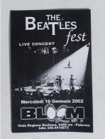 49205 123crt/ Flyer Cartoncino Pubblicitario - The Beatles Fest - Palermo 2002 - Biglietti Per Concerti