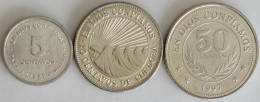 Nicaragua - Set (3 Coins) 5,10,50 Centavos 1972-97, KM# 55,17.2a,88 (#2690) - Nicaragua