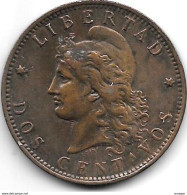 Argentina 2 Centavos 1892  Km 33  Vf+ - Argentine