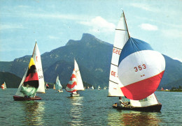 AUSTRIA, HIGHER AUSTRIA, MONDSEE, SCHAFBERG, MOUNTAIN ,SEE, BOATS - Mondsee