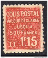 France Colis Postaux N° 164 XX  Valeur Déclérée : 1 F. 15 Rouge, Sans Charnière, TB - Neufs