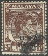 Malaya (British Military Administration). 1945-48 KGVI BMA Overprint. 5c Used. SG 5 - Malaya (British Military Administration)