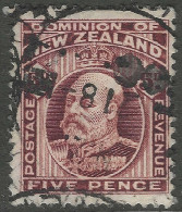 New Zealand. 1909-16 KGV. 5d Used. P 14X14½ SG 391 - Usados