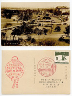 Japan 1964 Postcard - Sumida Park Pond; Nikko Pictorial Postmark; Matsuri Festival Handstamp - Brieven En Documenten