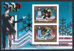 COREE DU NORD. BF NON DENTELE De 1980. Champions Olympiques Des J.O. De Lake Placid. - Kunstschaatsen