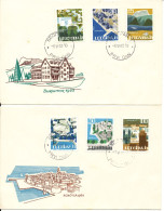 Yugoslavia FDC 6-6-1963 Tourism Tourist Places Complete Set Of 6 On 2 Covers With Cachet - FDC