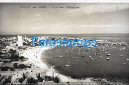 213794 URUGUAY PUNTA DEL ESTE VISTA GENERAL DE LA PLAYA BEACH POSTAL POSTCARD - Uruguay