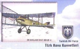 Turkey:Used Phonecard, Türk Telekom, 50 Units, Turkish Air Force, De Havilland DH-9, 2008 - Turchia