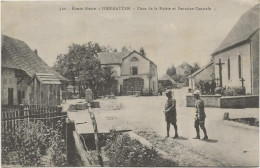 DIEFMATTEN - PLACE DE LA MAIRIE ET FONTAINE CENTRALE -1918 - Altri & Non Classificati