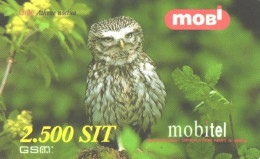 Slovenia:Used Phonecard, Mobi, 2500 SIT, Bird, Owl, Athene Noctua, 2001 - Slovenia