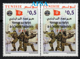 2018-Hommage Aux Martyrs De La Sécurité Présidentielle( Paire) - Tunisie (1956-...)