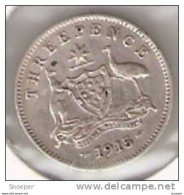 *Australia 3 Pence 1915 L Km 24 Vf+,cat. Val Krause Vf 90$ Xf 325$ Rare !!!!!!!! * - Threepence