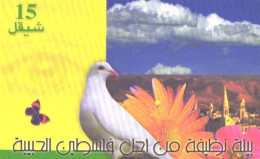 Palestine:Used Phonecard, Palestine Telecommunications CO, 15, Dove And View, 2003 - Palestina