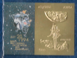 Abkhazia Space Apollo 11 Spaceship Gold IMPERF DELUXE PROOF S/S On Cardboard MNH** Rare - Otros & Sin Clasificación