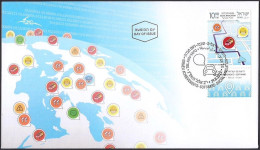 Israel 2023 - Israeli Software Achievements - WAZE - Social Satellite Navigation Software - A Stamp With A Tab - FDC - Informatique