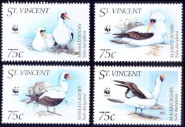 St. Vincent 1995 MNH 4v, WWF, Masked Booby, Water Birds - Andere & Zonder Classificatie