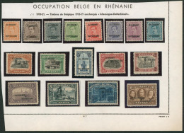 Guerre 14-18 - ALLEMAGNE - DUITSCHLAND OC38/54** Série Complète Neuf Sans Charnières (MNH) - OC38/54 Occupazione Belga In Germania