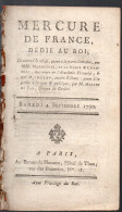 Mercure De France  Du Samedi 4 Septembre  1790 Par Marmontel La Harpe Et Chamfort  (PPP45008) - Kranten Voor 1800