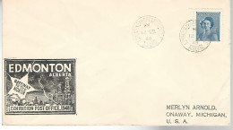 52669 ) Cover Canada Provincial Exhibition Post Office Edmonton Postmark 1948 - Covers & Documents