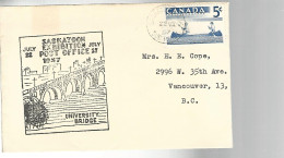 52678 ) Cover Canada Provincial Exhibition Post Office Saskatoon Postmark 1957 - Cartas & Documentos