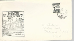 52680 ) Cover Canada Provincial Exhibition Post Office Saskatoon Postmark 1957 - Brieven En Documenten