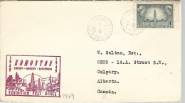 52685 ) Cover Canada Edmonton Exhibition Post Office  Postmark 1949 - Cartas & Documentos
