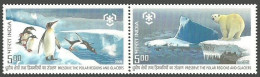 India 2009 MNH 2v Se Tenant Pair, Polar Region, Birds, Penguins, Bear, Glaciers - Pinguïns & Vetganzen