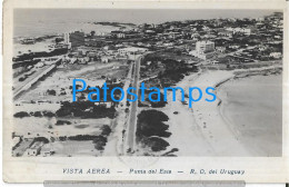 213876 URUGUAY PUNTA DEL ESTE VISTA GENERAL AEREA CANCEL CENSORED CIRCULATED TO UK POSTAL POSTCARD - Uruguay