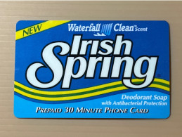 Mint USA UNITED STATES America Prepaid Telecard Phonecard, Irish Spring Colgate-Palmolive SAMPLE CARD,Set Of 1 Mint Card - Colecciones