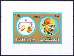 Fujeira 1973 MNH Imperf MS, Zodiac, Mahatma Gandhi, India - Mahatma Gandhi