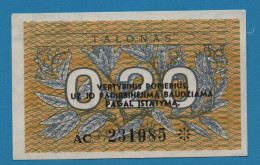 LIETUVA 0.20 TALONAS 1991 # AC231985 P# 30 Lietuvos Respublika - Lithuania