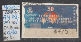 2000 - SPANIEN - AM/FM "50 J. Europ. Menschenrechtskonv." 75 Ptas  Mehrf. - O  Gestempelt - S.Scan (AM 49o ABs  Esp) - Automaatzegels [ATM]