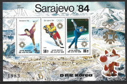 COREE DU NORD. BF De 1983. Patinage/Hockey Aux J.O. De Sarajevo. - Hiver 1984: Sarajevo