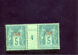 Chine  - Colonie_ 5c Millésimes -surcharge Rouge (1894  N°1 - Andere & Zonder Classificatie