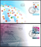 Israel 2023 - Israeli Software Achievements - WAZE And Cyber Security Softwares - A Pair Of Stamps With Tabs On 2 FDC's - Informatique