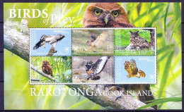 Cook Islands, Rarotonga 2018 MNH SS, Birds Of Prey, Eagles, Owls - Aigles & Rapaces Diurnes