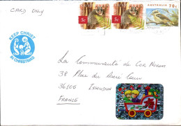 AUSTRALIE AFFRANCHISSEMENT COMPOSE SUR LETTRE  POUR LA FRANCE 2000 - Storia Postale