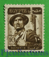 S262- EGITTO - EGYPT 1953 SOLDATO - SOLDIER 10m USATO - USED - Oblitérés