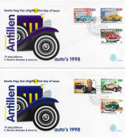 FDC 292A + 292B 1998 CV 18.00 Nederlandse Antillen Cars Automobile Auto - Antillen