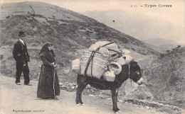 CORSE - Types Corses - Ane Chargé De Paniers - Collection J Moretti - Carte Postale Ancienne - Autres & Non Classés